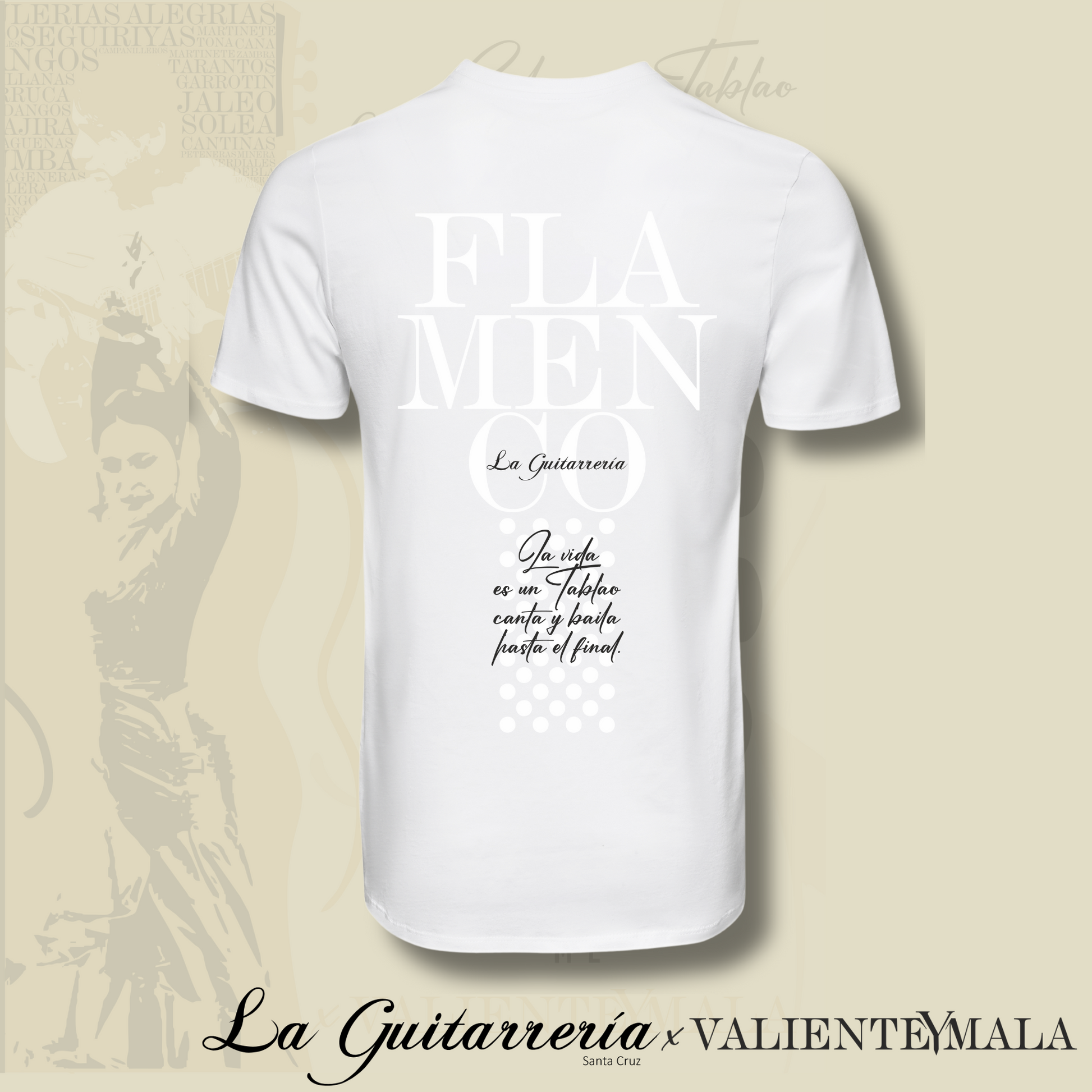 CAMISETA ARTE Y FAMILIA-LA GUITARRERÍA SANTA CRUZ X VALIENTE Y MALA