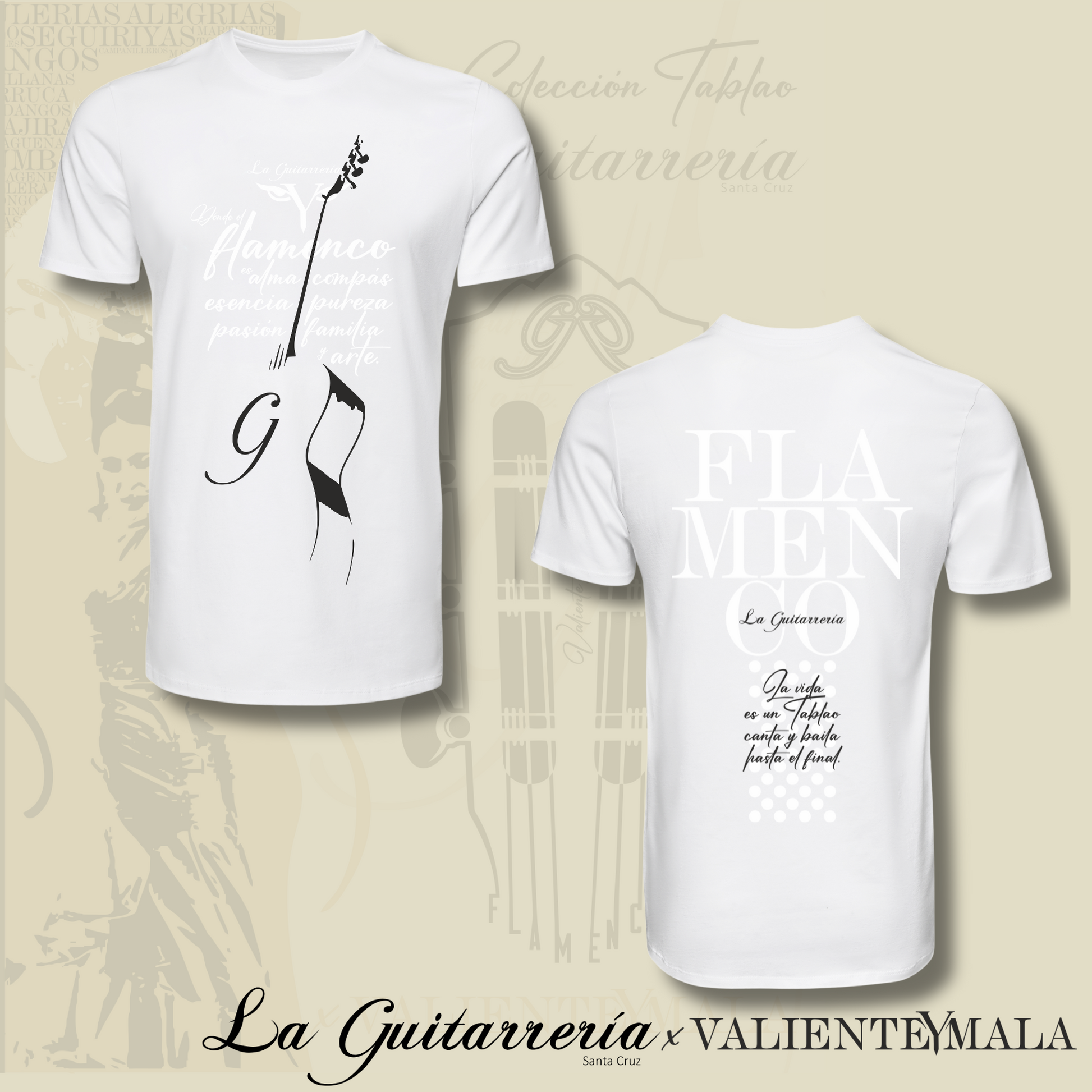 CAMISETA ARTE Y FAMILIA-LA GUITARRERÍA SANTA CRUZ X VALIENTE Y MALA