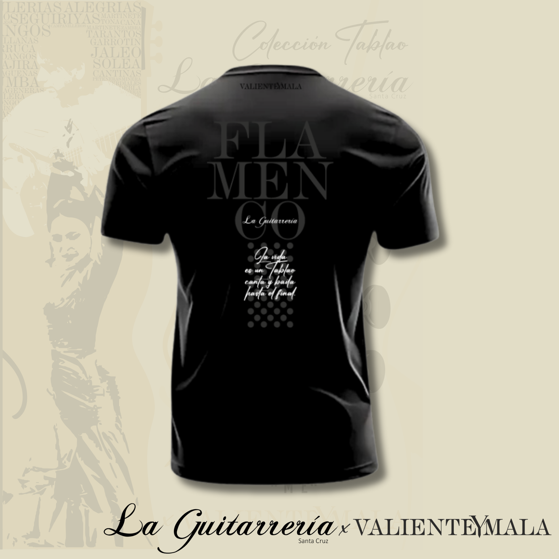 CAMISETA ARTE Y FAMILIA-LA GUITARRERÍA SANTA CRUZ X VALIENTE Y MALA