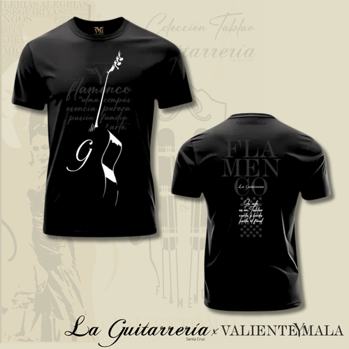 CAMISETA ARTE Y FAMILIA-LA GUITARRERÍA SANTA CRUZ X VALIENTE Y MALA