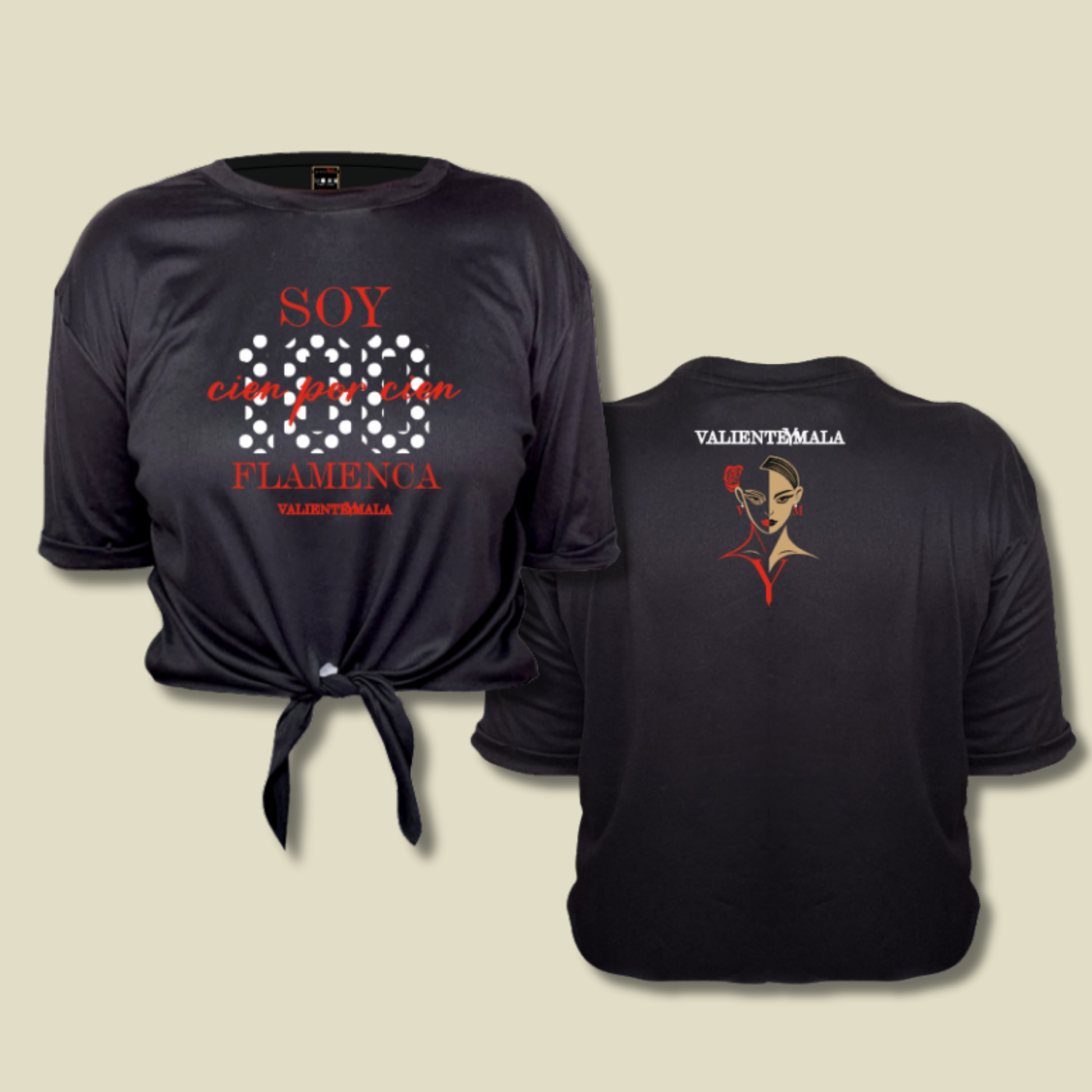 CAMISETA ANUDADA SOY 100% FALAMENCA ENSAYO