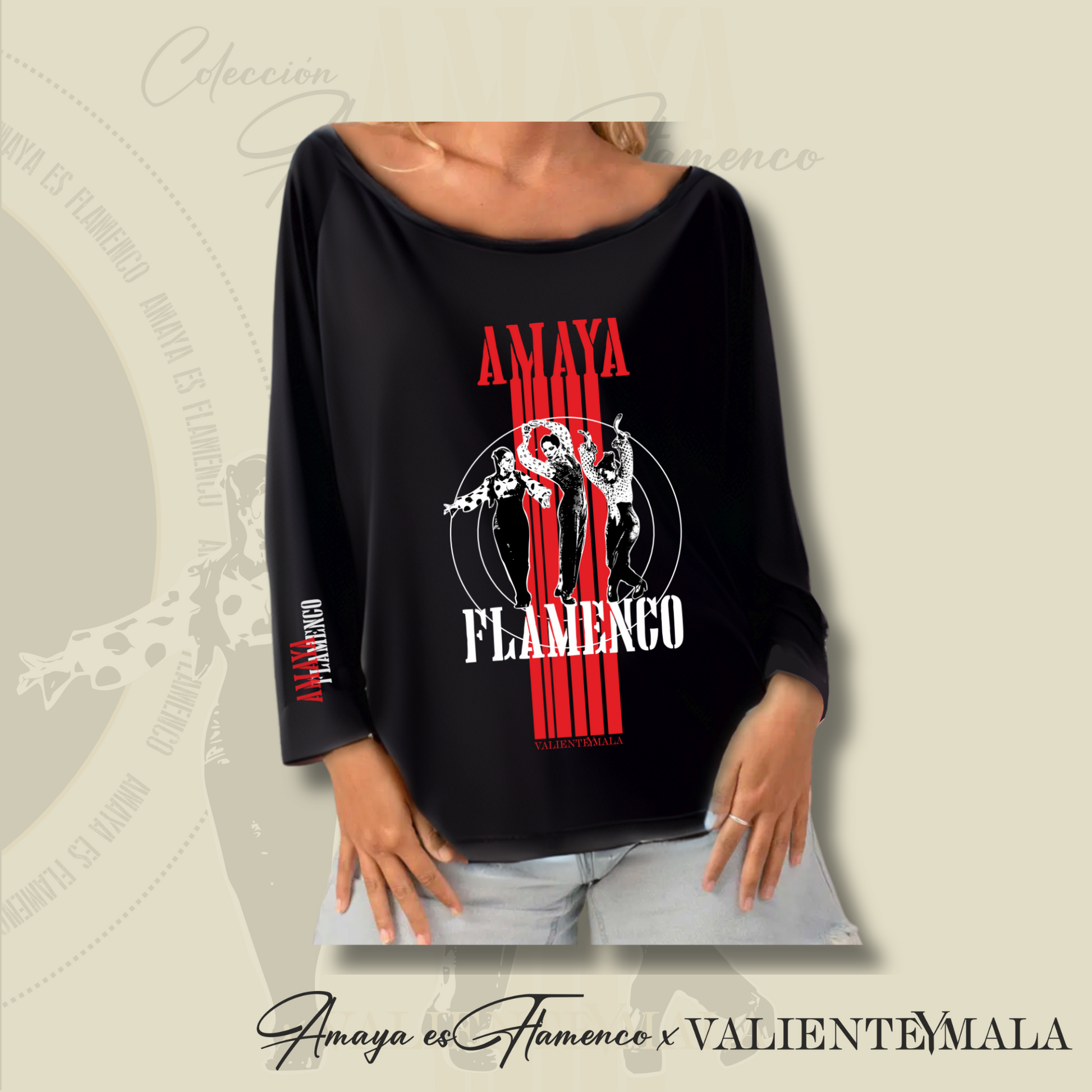 CAMISETA CUELLO BARCO AMAYA FLAMENCO