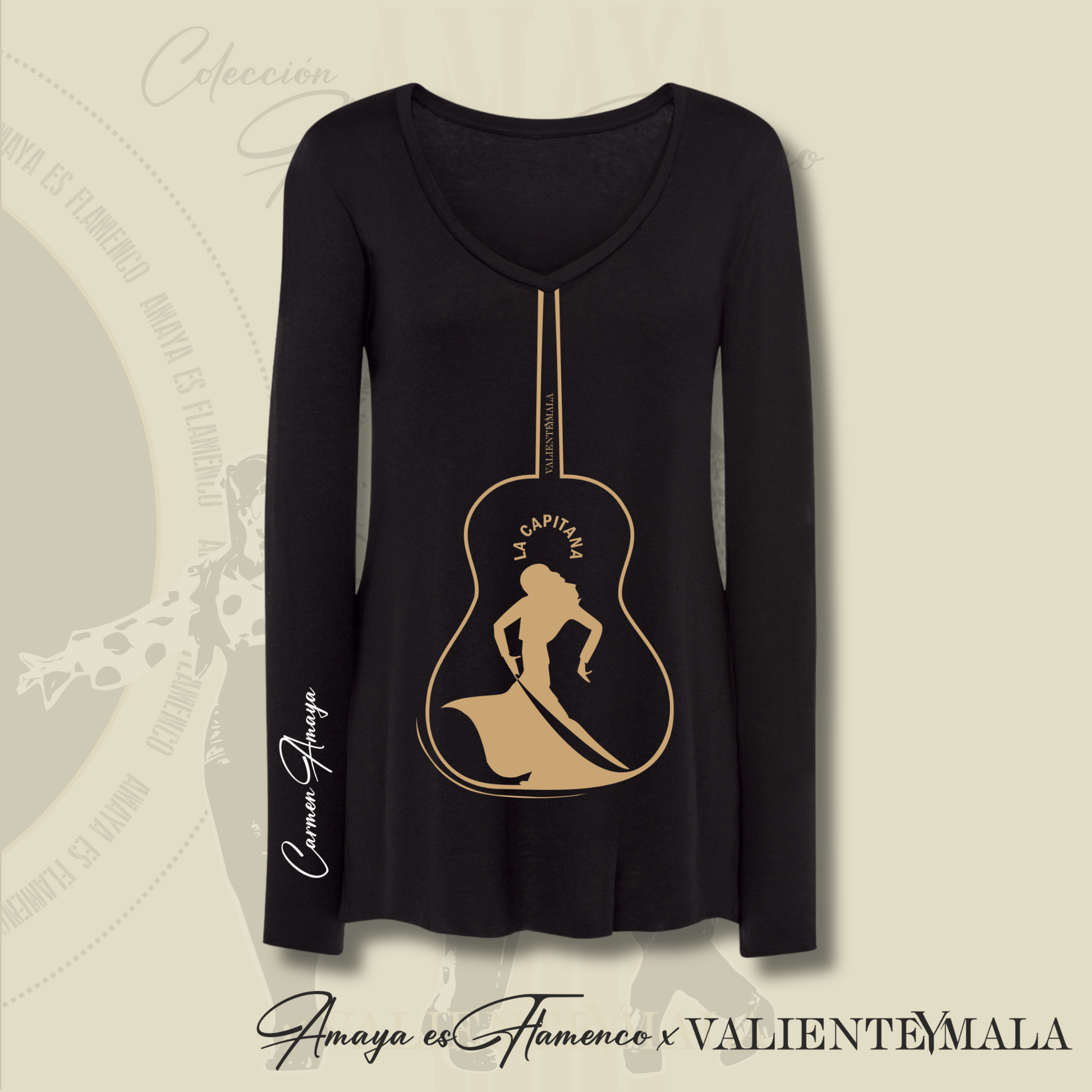 CAMISETA CUELLO V LA CAPITANA CARMEN AMAYA