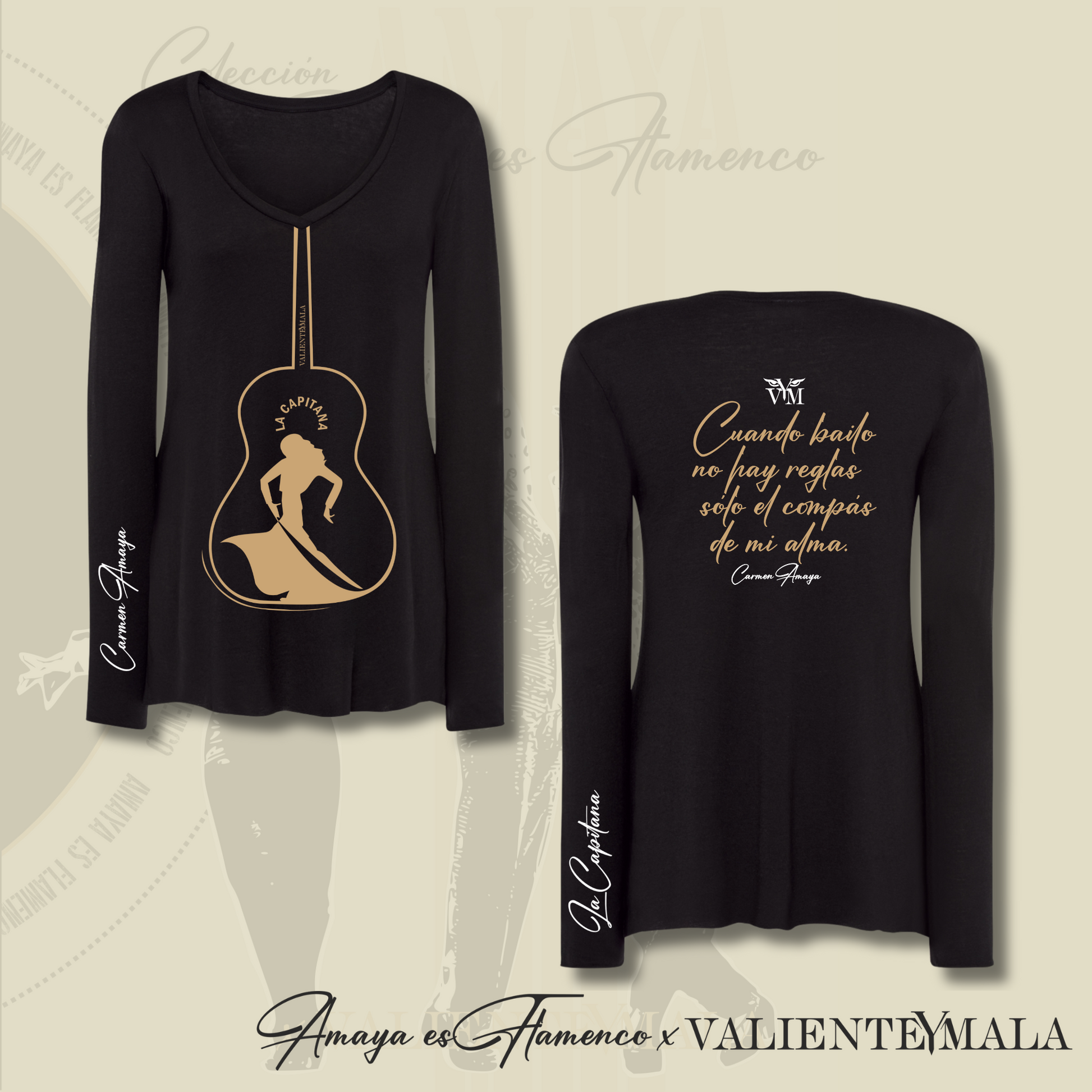 CAMISETA CUELLO V LA CAPITANA CARMEN AMAYA