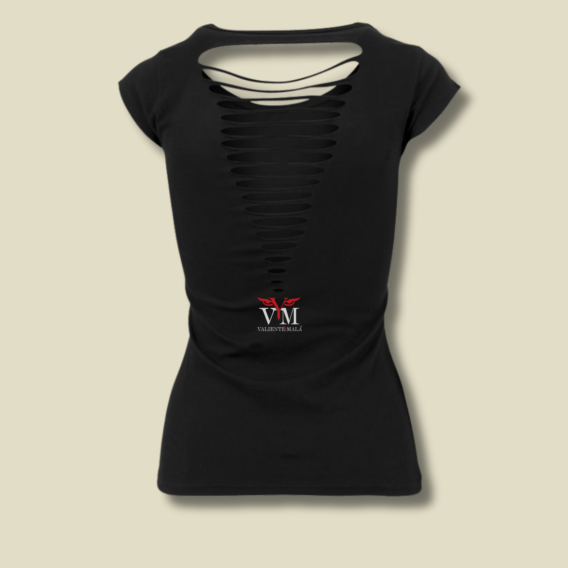 CAMISETA ESPALDA RASGADA MANOS FLAMENCAS