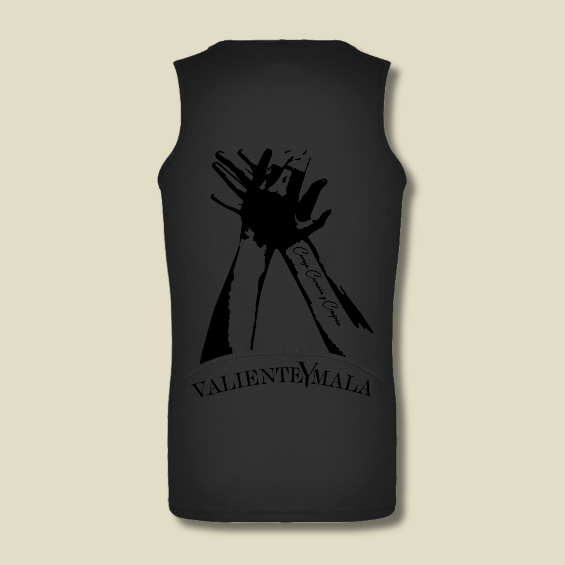 CAMISETA SIN MANGAS PEINETA NEGRA PORQUE QUIERO Y PUEDO