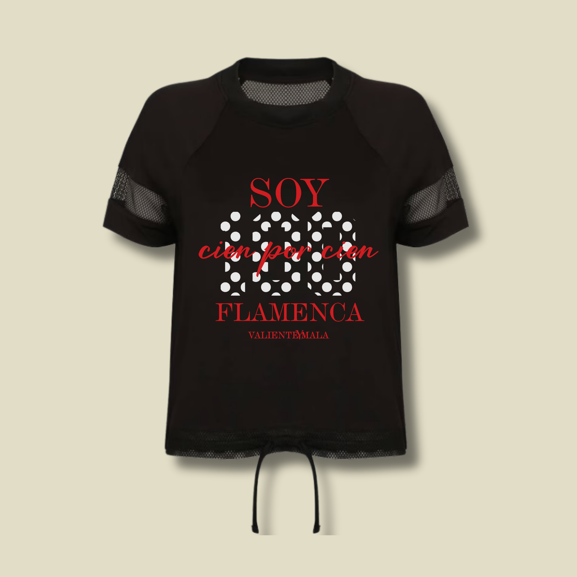 CAMISETA SOY 100% FLAMENCA TIPO FÚTBOL AMERICANO MUJER