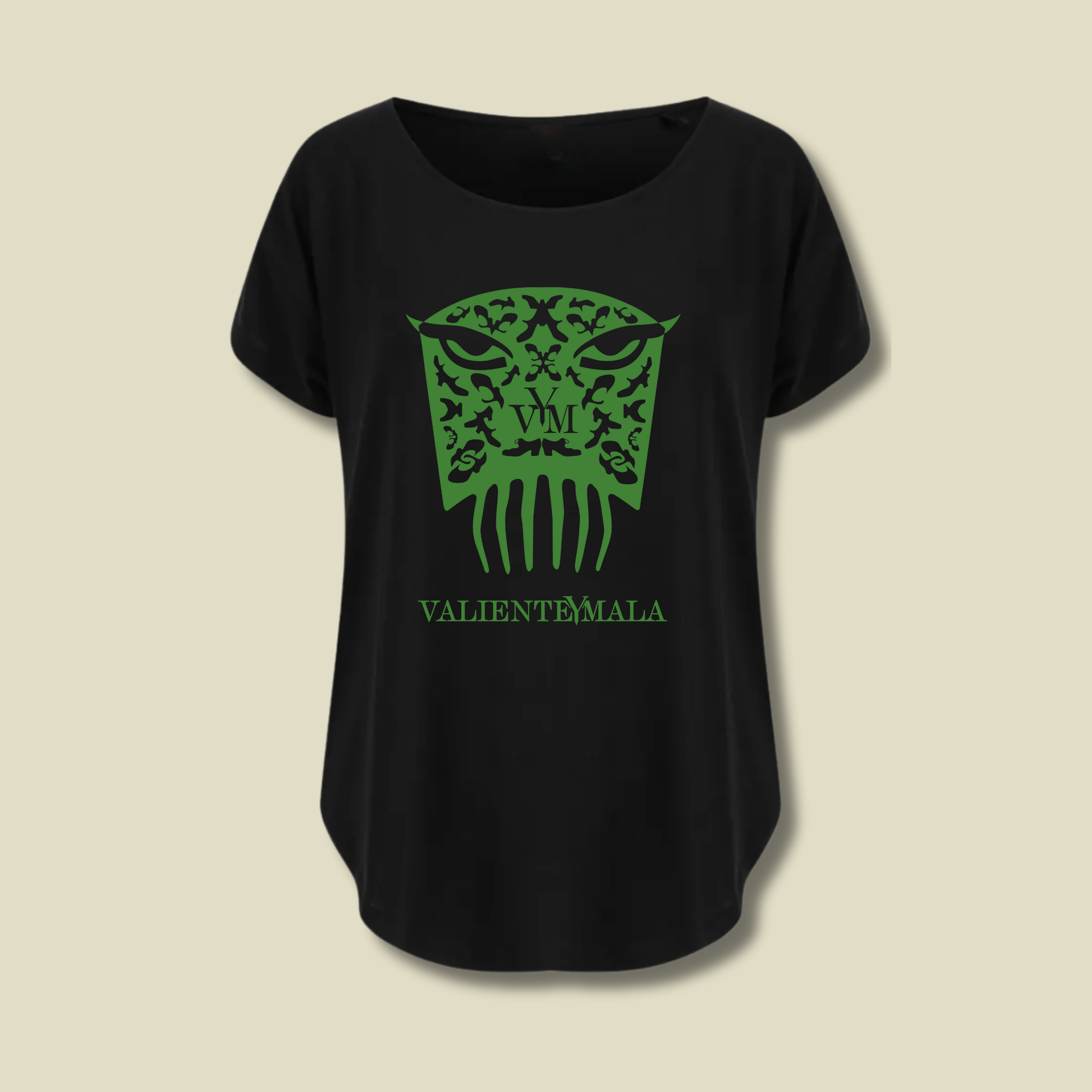 CAMISETA HOMBRO DESCUBIERTO PEINETA VERDE