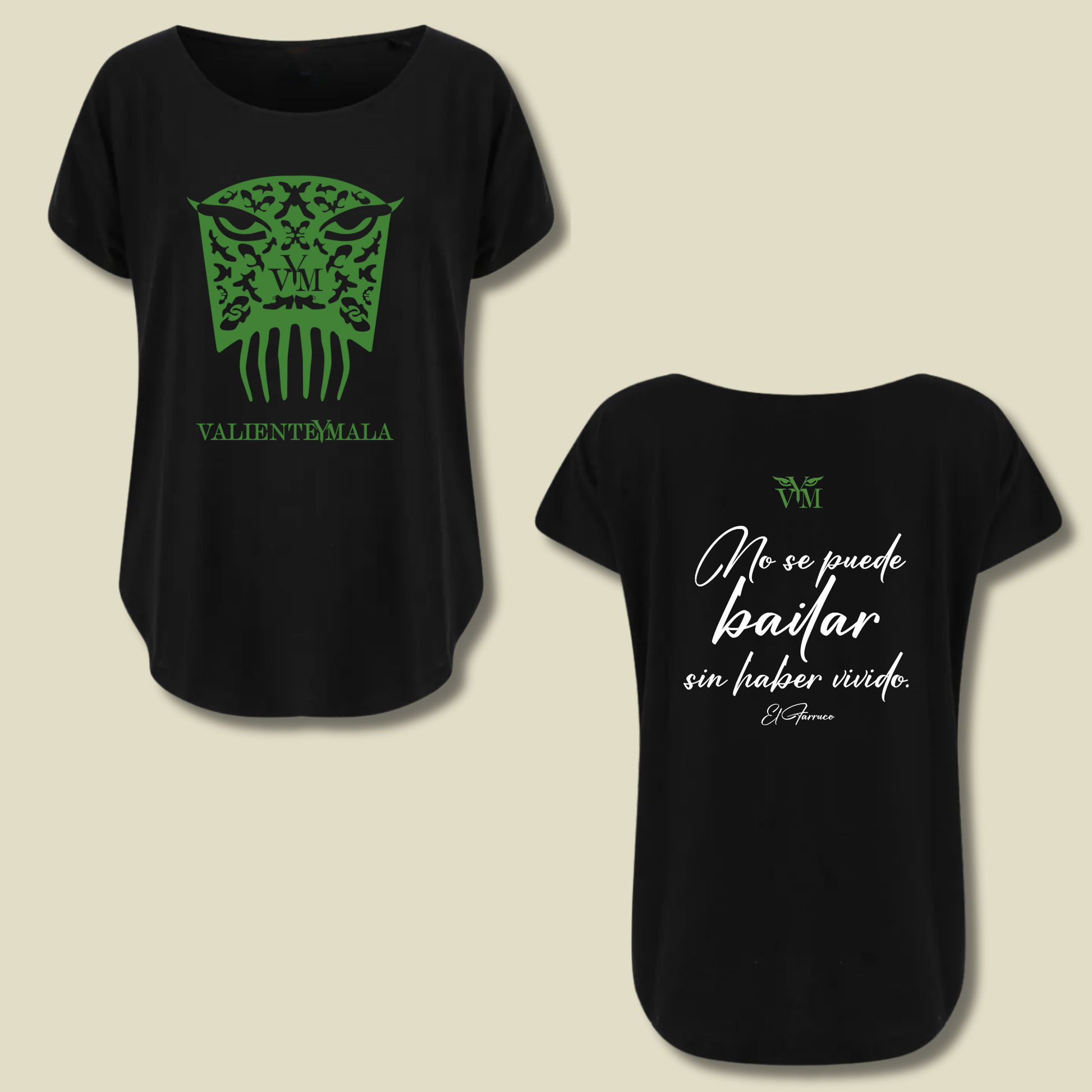 CAMISETA HOMBRO DESCUBIERTO PEINETA VERDE