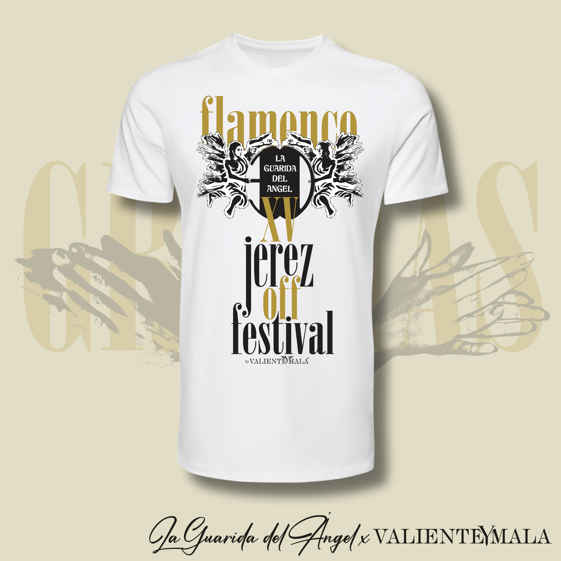 CAMISETA LA GUARIDA DEL ÁNGEL OFF FESTIVAL JEREZ 2026 BLANCA