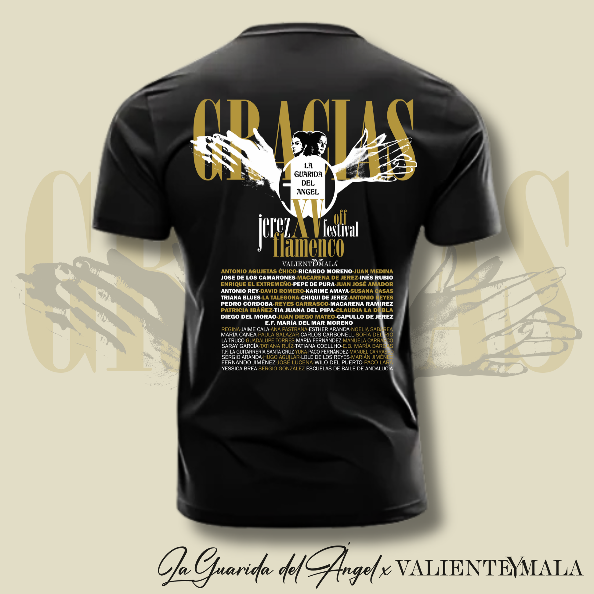 CAMISETA LA GUARIDA DEL ÁNGEL OFF FESTIVAL JEREZ 2026 NEGRA