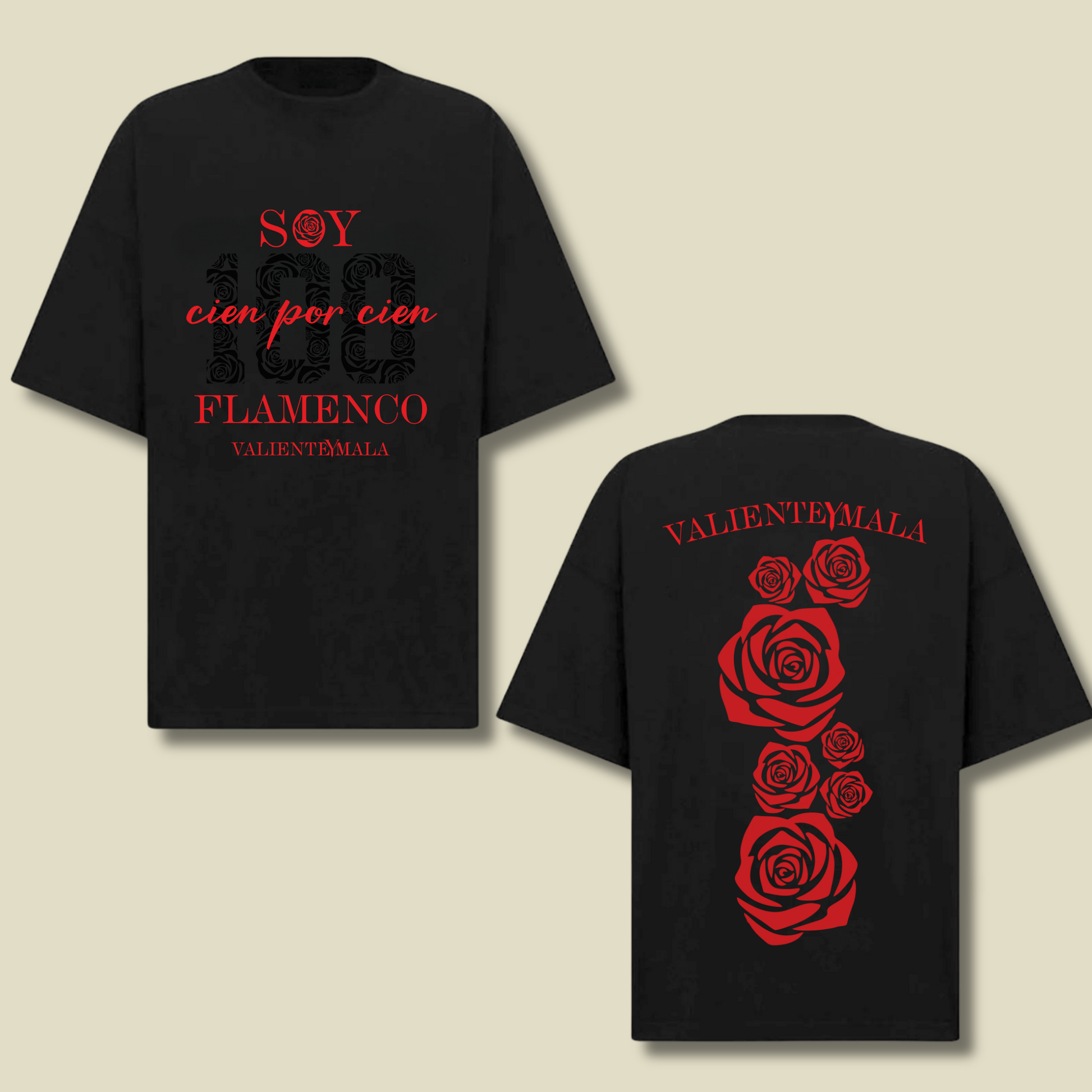 CAMISETA OVERSIZE SOY 100% FLAMENCO UNISEX