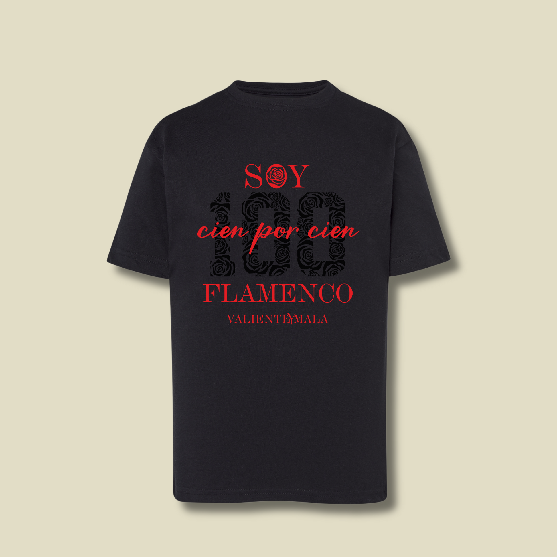 CAMISETA SOY 100% FLAMENCO ROSAS INFANTIL