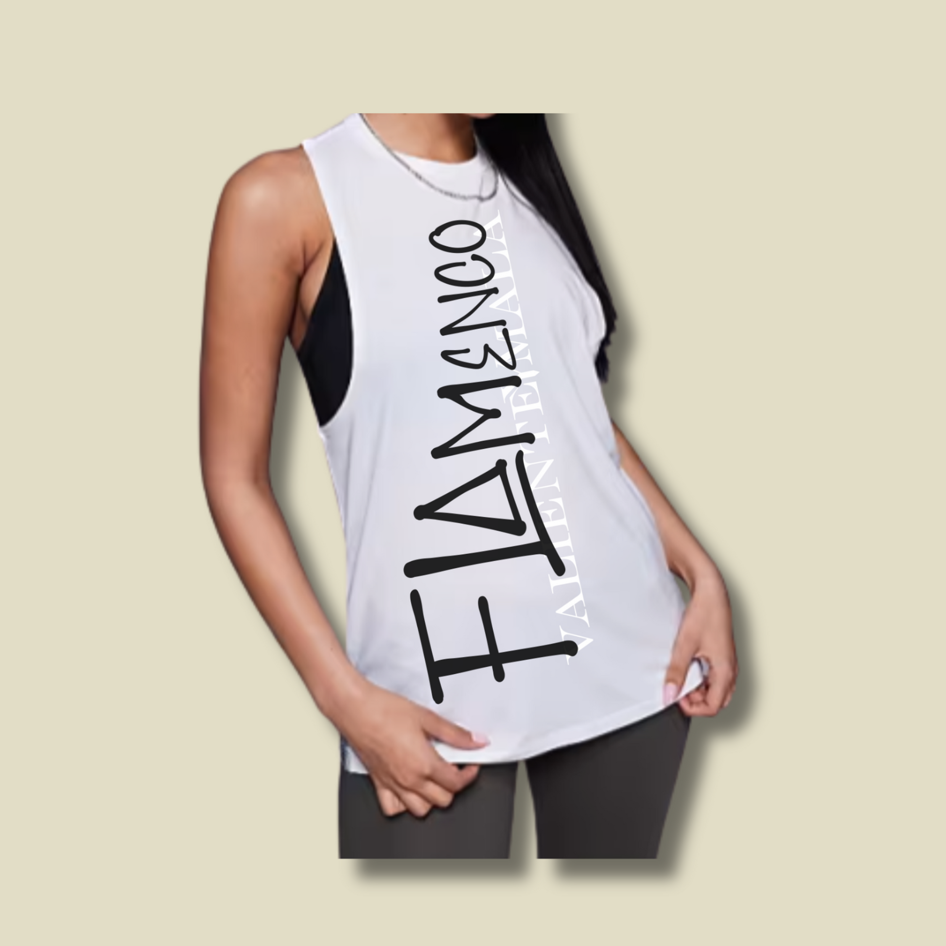 CAMISETA SIN MANGAS LUNARES FLAMENCOS