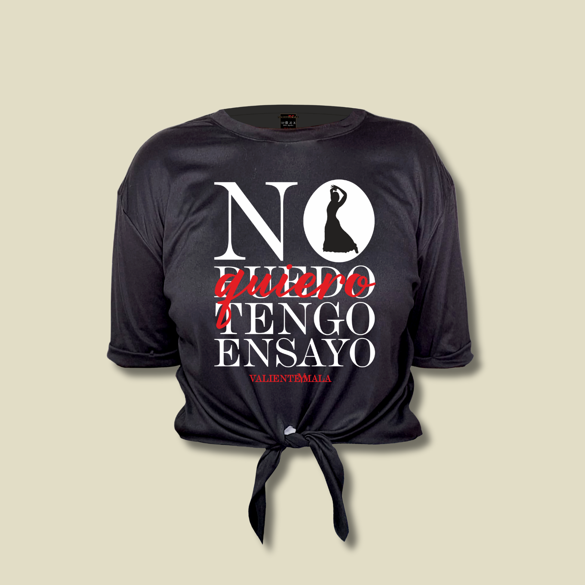 CAMISETA ANUDADA NO QUIERO TENGO ENSAYO