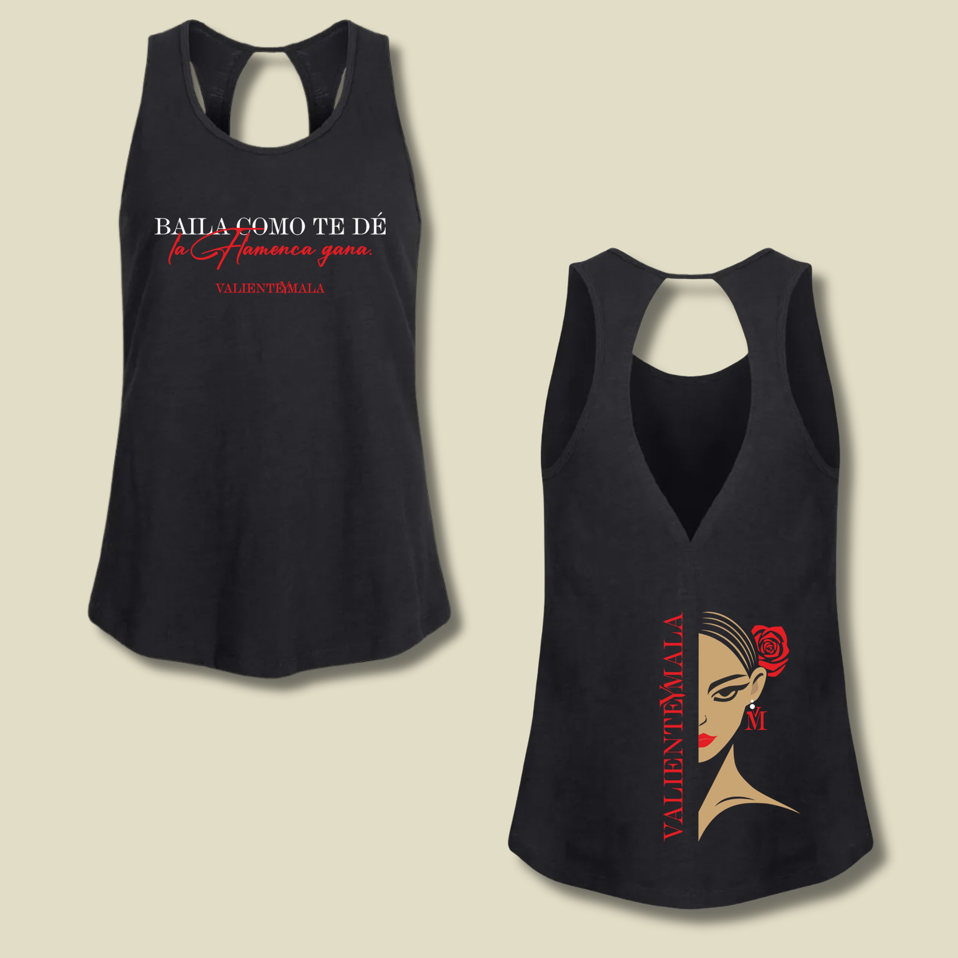 CAMISETA ESPALDA ABIERTA BAILA COMO TE DÉ LA FLAMENCA GANA