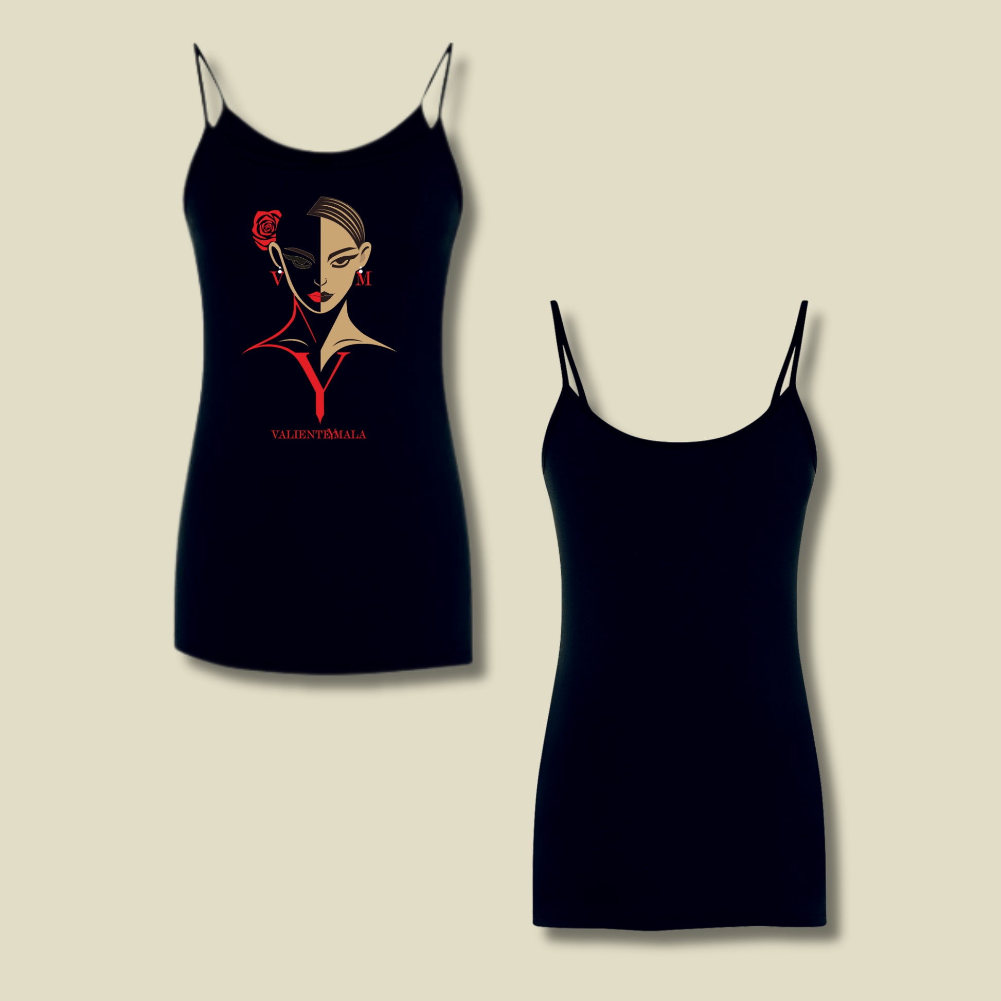 CAMISETA TIRANTES FLAMENCA VALIENTE Y MALA