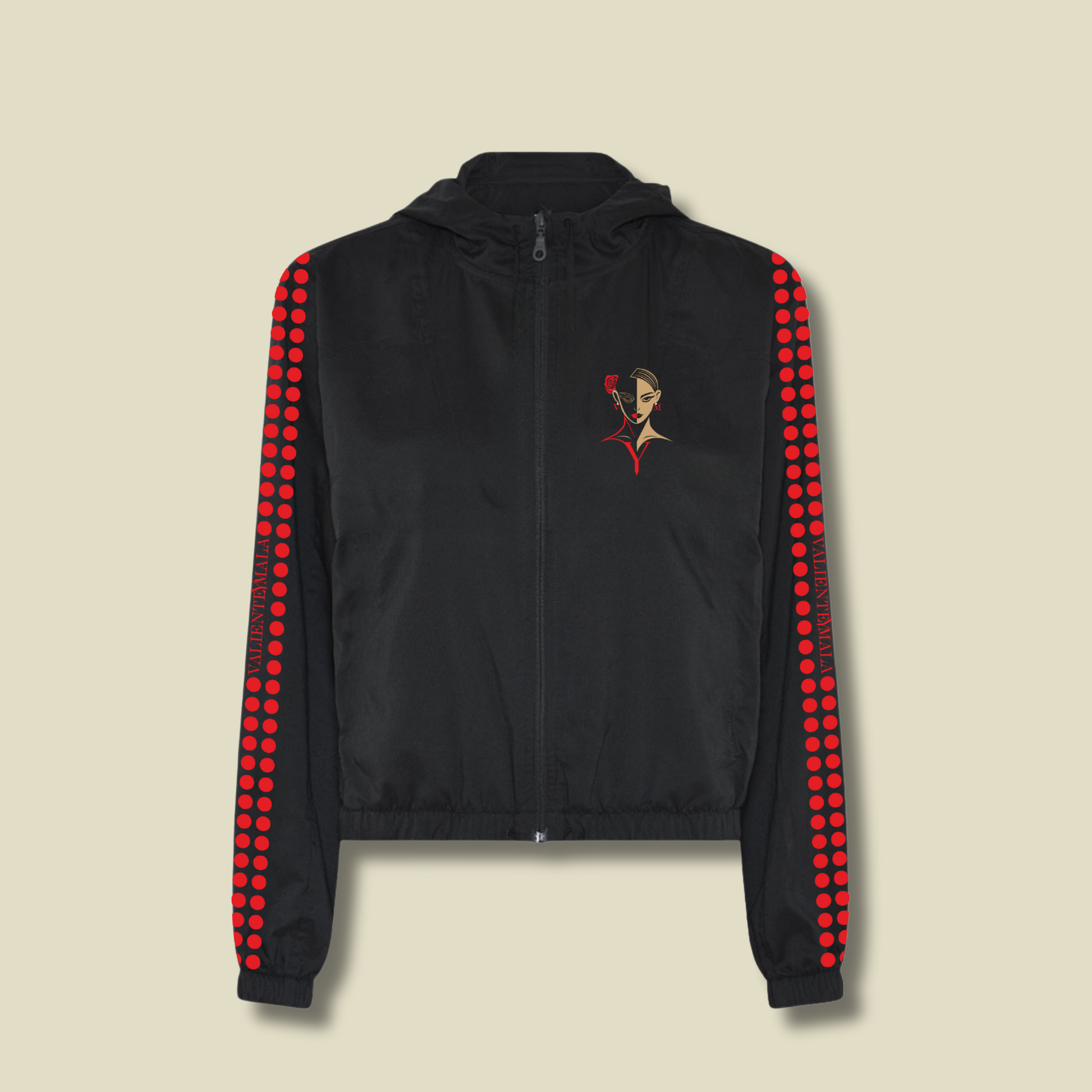 CORTAVIENTOS LUNARES ENSAYO MUJER NEGRO