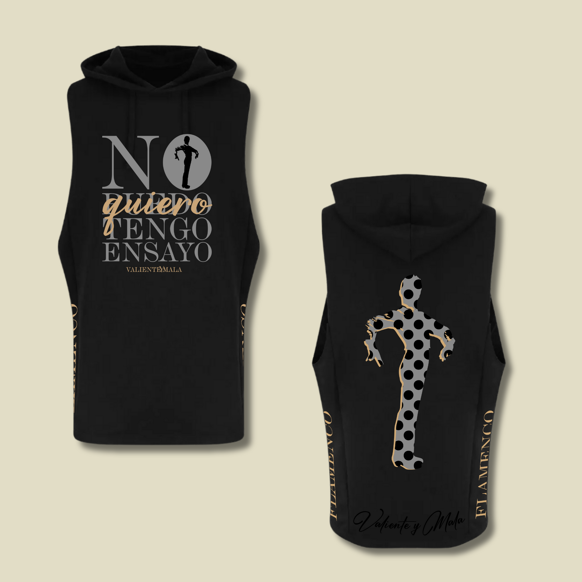 HOODIE MANGA CORTA NO QUIERO TENGO ENSAYO FLAMENCO