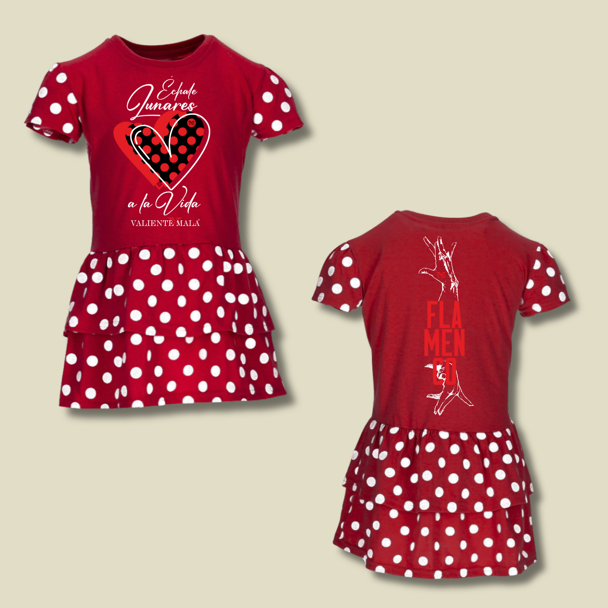 VESTIDO ENSAYO ROJO ECHALE LUNARES A LA VIDA