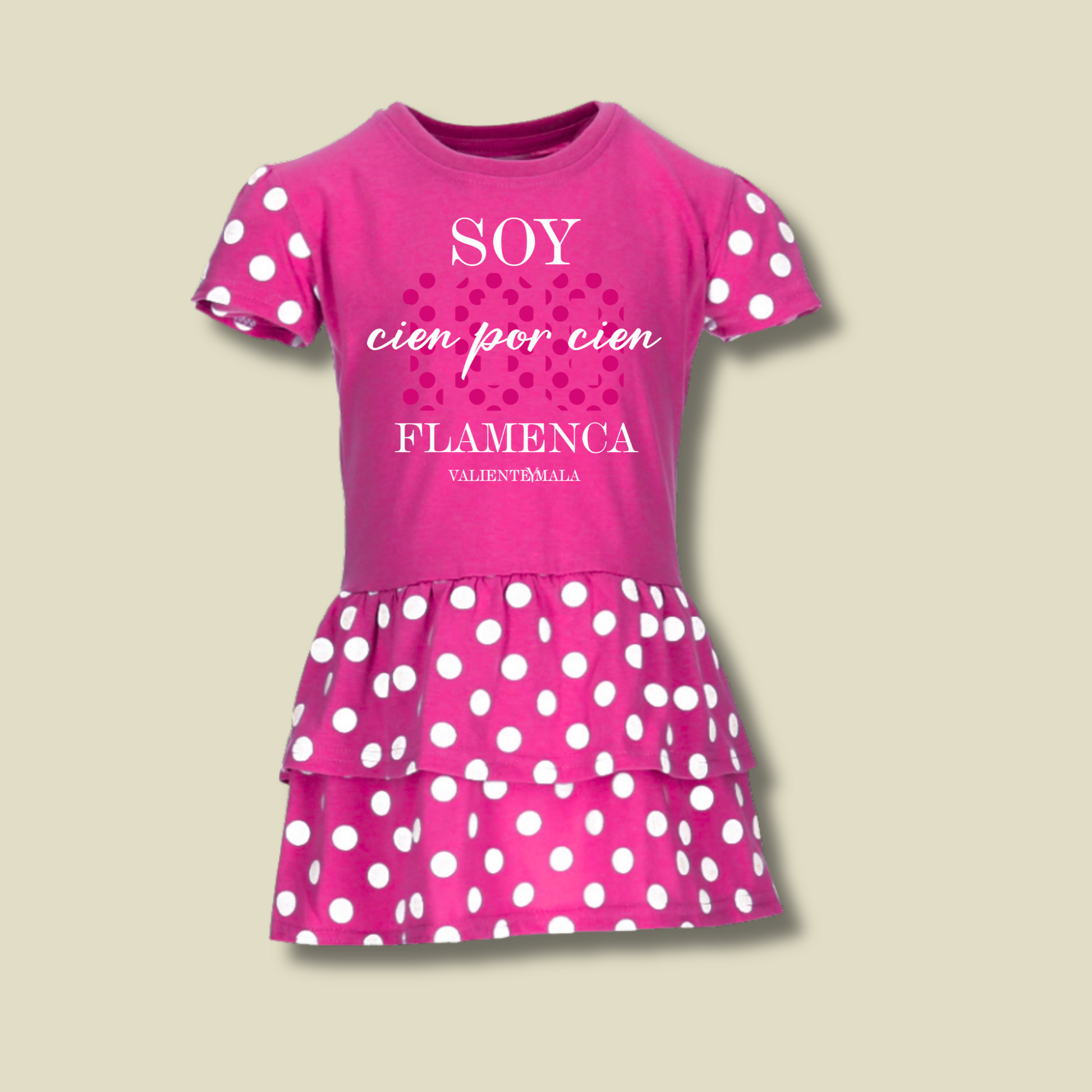 VESTIDO ENSAYO ROSA SOY 100% FLAMENCA