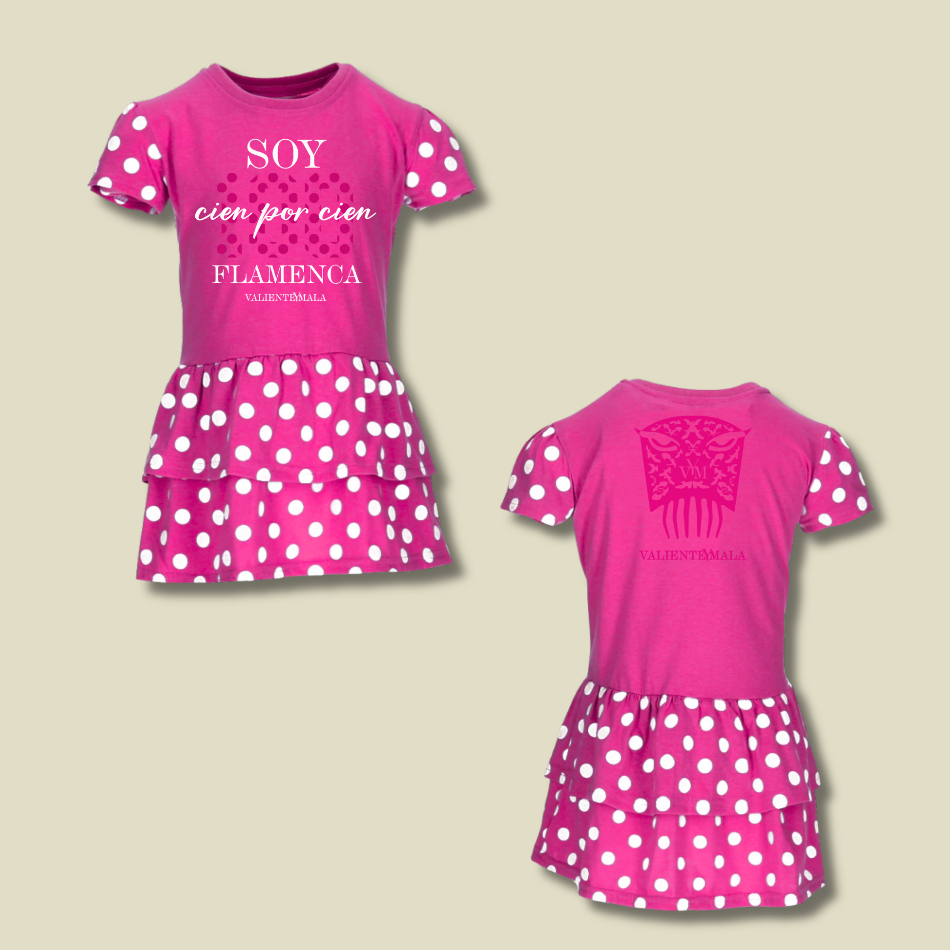 VESTIDO ENSAYO ROSA SOY 100% FLAMENCA