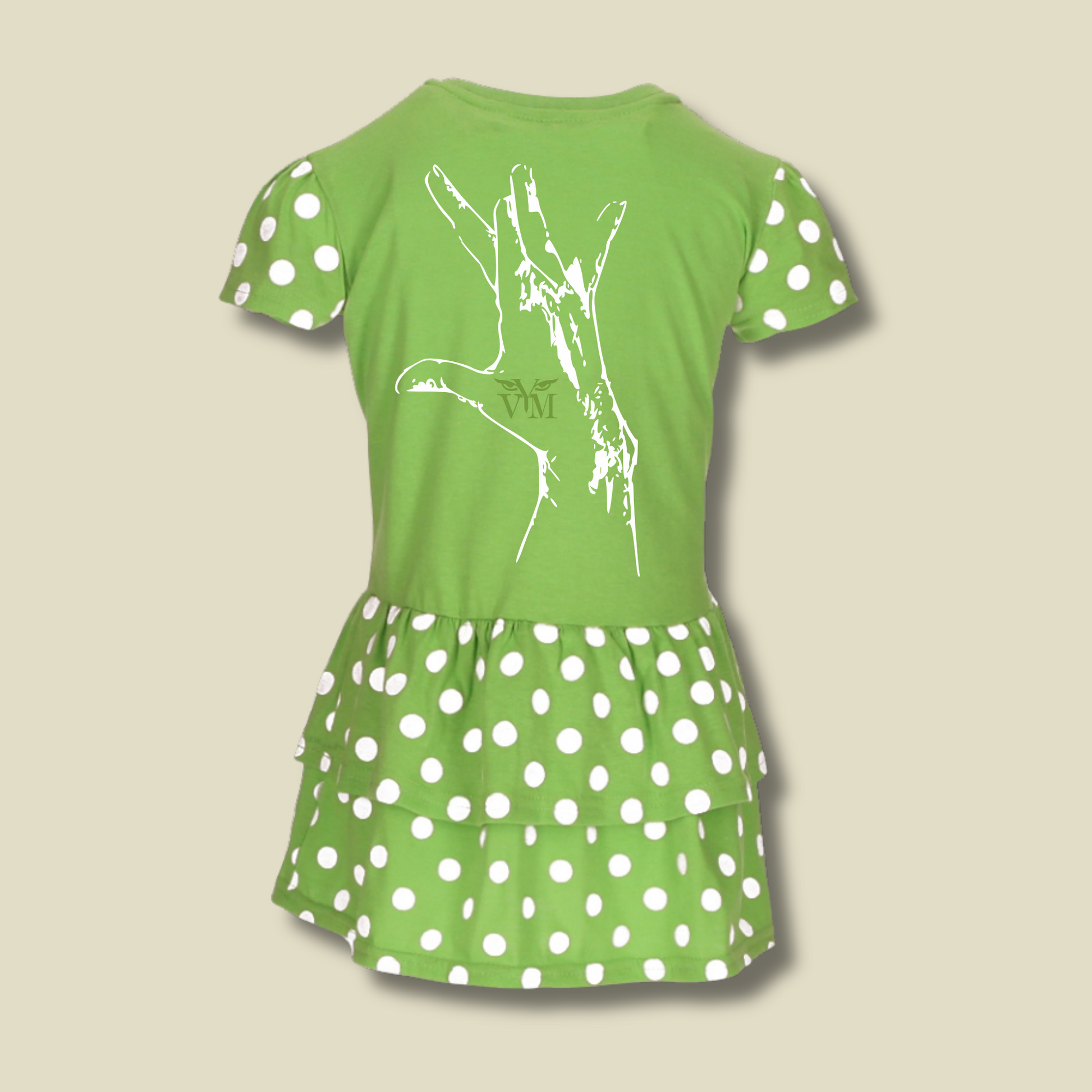 VESTIDO ENSAYO VERDE LUNARES FLAMENCO